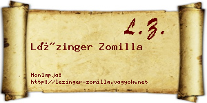 Lézinger Zomilla névjegykártya